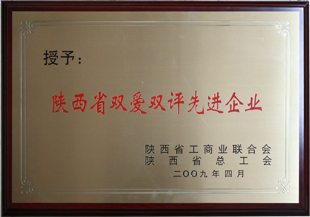 2009年陜西省雙愛雙評先進(jìn)企業(yè)